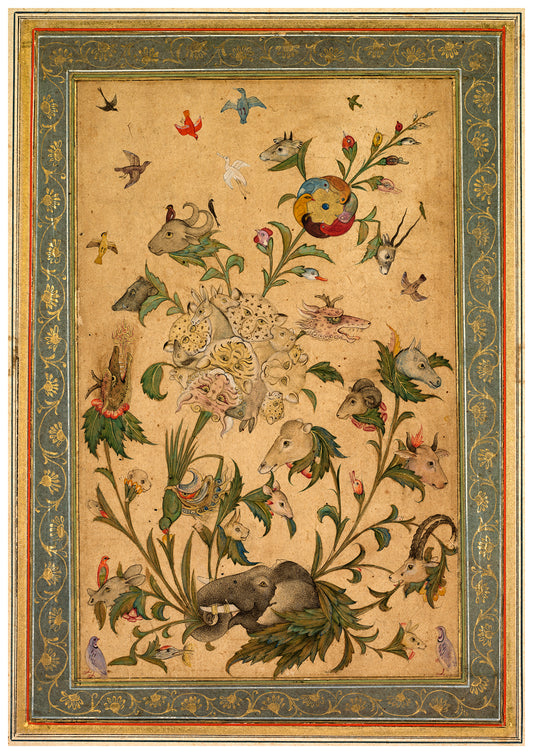 A floral fantasy of animals and birds "Waq—waq" | 23 x 16 inches