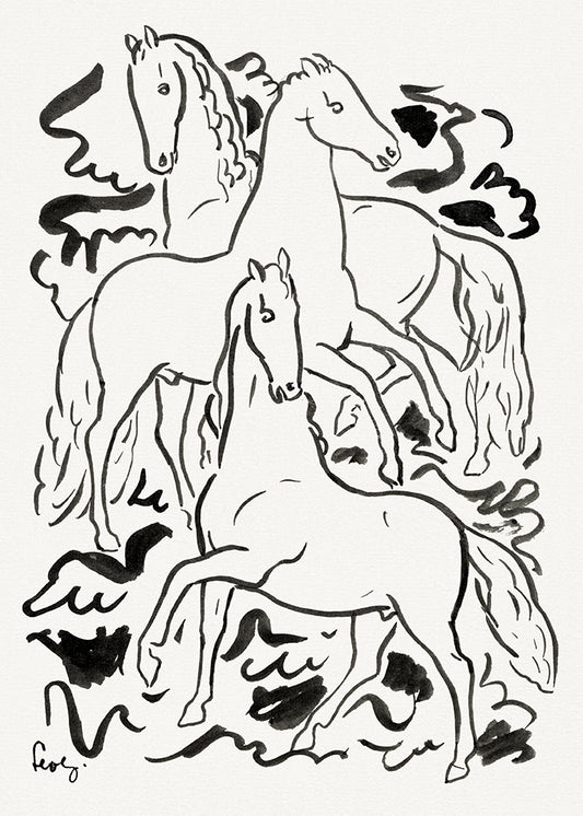 Leo Gestel | Three Horses | Art Print